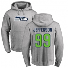 NFL Nike Seattle Seahawks #99 Quinton Jefferson Ash Name & Number Logo Pullover Hoodie