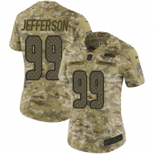 Women's Nike Seattle Seahawks #99 Quinton Jefferson Limited Camo 2018 Salute to Service NFL Jersey