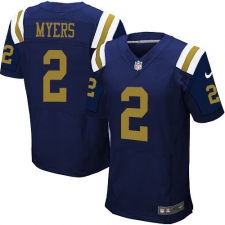 Men's Nike New York Jets #2 Jason Myers Elite Navy Blue Alternate NFL Jersey