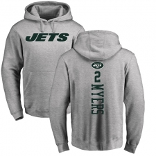 NFL Nike New York Jets #2 Jason Myers Ash Backer Pullover Hoodie
