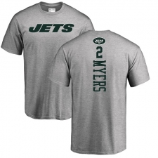 NFL Nike New York Jets #2 Jason Myers Ash Backer T-Shirt