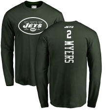 NFL Nike New York Jets #2 Jason Myers Green Backer Long Sleeve T-Shirt