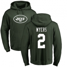 NFL Nike New York Jets #2 Jason Myers Green Name & Number Logo Pullover Hoodie