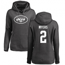 NFL Women's Nike New York Jets #2 Jason Myers Ash One Color Pullover Hoodie