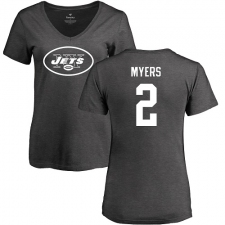 NFL Women's Nike New York Jets #2 Jason Myers Ash One Color T-Shirt