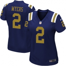 Women Nike New York Jets #2 Jason Myers Elite Navy Blue Alternate NFL Jersey