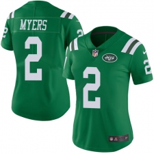 Women Nike New York Jets #2 Jason Myers Limited Green Rush Vapor Untouchable NFL Jersey