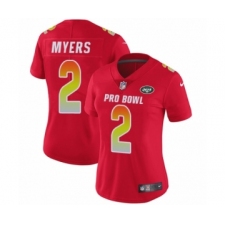 Women's Nike New York Jets #2 Jason Myers Limited Red AFC 2019 Pro Bowl NFL Jersey