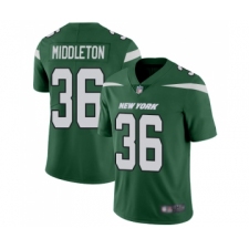 Men's New York Jets #36 Doug Middleton Green Team Color Vapor Untouchable Limited Player Football Jersey