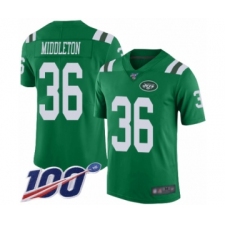 Men's New York Jets #36 Doug Middleton Limited Green Rush Vapor Untouchable 100th Season Football Jersey