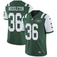 Men's Nike New York Jets #36 Doug Middleton Green Team Color Vapor Untouchable Limited Player NFL Jersey