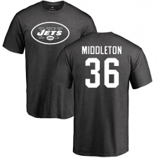 NFL Nike New York Jets #36 Doug Middleton Ash One Color T-Shirt