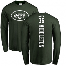 NFL Nike New York Jets #36 Doug Middleton Green Backer Long Sleeve T-Shirt
