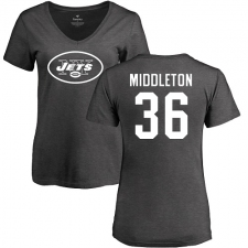 NFL Women's Nike New York Jets #36 Doug Middleton Ash One Color T-Shirt