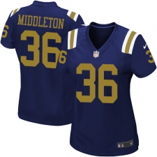 Women Nike New York Jets #36 Doug Middleton Game Navy Blue Alternate NFL Jersey