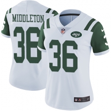 Women Nike New York Jets #36 Doug Middleton White Vapor Untouchable Limited Player NFL Jersey