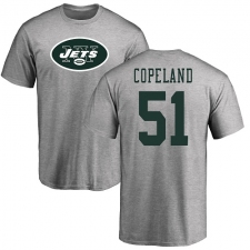 NFL Nike New York Jets #51 Brandon Copeland Ash Name & Number Logo T-Shirt