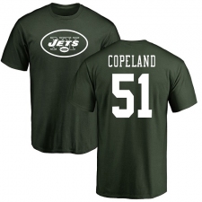 NFL Nike New York Jets #51 Brandon Copeland Green Name & Number Logo T-Shirtt
