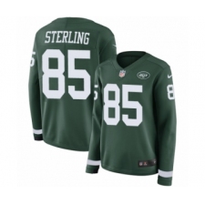 Women's Nike New York Jets #85 Neal Sterling Limited Green Therma Long Sleeve NFL Jersey