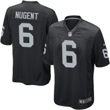 Men's Nike Oakland Raiders #6 Mike Nugent Game Black Team Color NFL Jersey