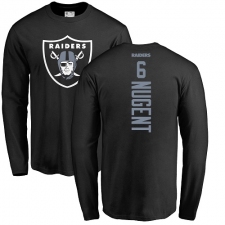 NFL Nike Oakland Raiders #6 Mike Nugent Black Backer Long Sleeve T-Shirt