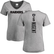 NFL Women's Nike Oakland Raiders #6 Mike Nugent Ash Backer T-Shirt