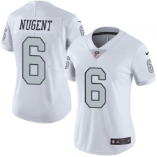 Women Nike Oakland Raiders #6 Mike Nugent Limited White Rush Vapor Untouchable NFL Jersey
