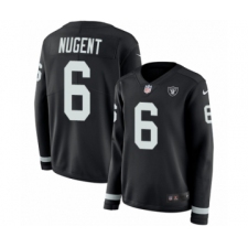 Women's Nike Oakland Raiders #6 Mike Nugent Limited Black Therma Long Sleeve NFL Jersey