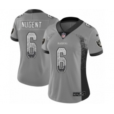 Women's Nike Oakland Raiders #6 Mike Nugent Limited Gray Rush Drift Fashion NFL Jersey
