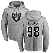 NFL Nike Oakland Raiders #98 Frostee Rucker Ash Name & Number Logo Pullover Hoodie