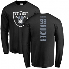 NFL Nike Oakland Raiders #98 Frostee Rucker Black Backer Long Sleeve T-Shirt