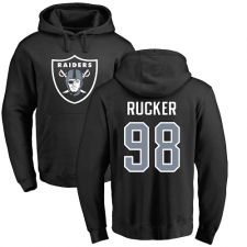 NFL Nike Oakland Raiders #98 Frostee Rucker Black Name & Number Logo Pullover Hoodie