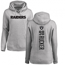 NFL Women's Nike Oakland Raiders #98 Frostee Rucker Ash Backer Pullover Hoodie