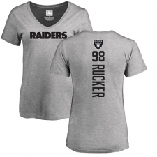 NFL Women's Nike Oakland Raiders #98 Frostee Rucker Ash Backer T-Shirt
