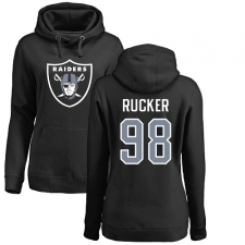 NFL Women's Nike Oakland Raiders #98 Frostee Rucker Black Name & Number Logo Pullover Hoodie
