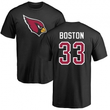 NFL Nike Arizona Cardinals #33 Tre Boston Black Name & Number Logo T-Shirt
