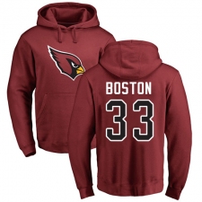 NFL Nike Arizona Cardinals #33 Tre Boston Maroon Name & Number Logo Pullover Hoodie