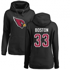 NFL Women's Nike Arizona Cardinals #33 Tre Boston Black Name & Number Logo Pullover Hoodie
