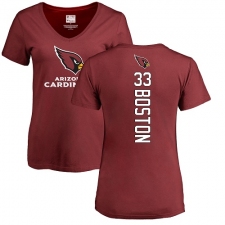 NFL Women's Nike Arizona Cardinals #33 Tre Boston Maroon Backer T-Shirt