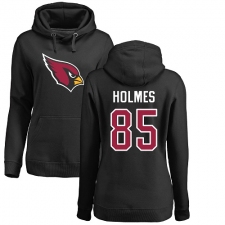 NFL Women's Nike Arizona Cardinals #85 Gabe Holmes Black Name & Number Logo Pullover Hoodie
