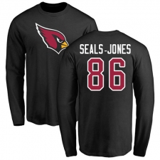 NFL Nike Arizona Cardinals #86 Ricky Seals-Jones Black Name & Number Logo Long Sleeve T-Shirt