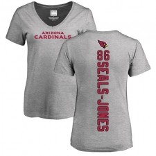 NFL Women's Nike Arizona Cardinals #86 Ricky Seals-Jones Ash Backer V-Neck T-Shirt