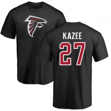 NFL Nike Atlanta Falcons #27 Damontae Kazee Black Name & Number Logo T-Shirt
