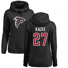 NFL Women's Nike Atlanta Falcons #27 Damontae Kazee Black Name & Number Logo Pullover Hoodie