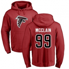 NFL Nike Atlanta Falcons #99 Terrell McClain Red Name & Number Logo Pullover Hoodie
