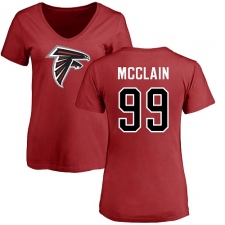 NFL Women's Nike Atlanta Falcons #99 Terrell McClain Red Name & Number Logo T-Shirt