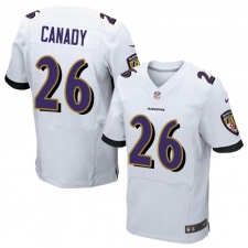 Men's Nike Baltimore Ravens #26 Maurice Canady Elite White NFL Jersey
