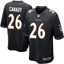 Men's Nike Baltimore Ravens #26 Maurice Canady Game Black Alternate NFL Jersey