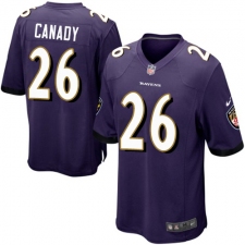 Men's Nike Baltimore Ravens #26 Maurice Canady Game Purple Team Color NFL Jersey
