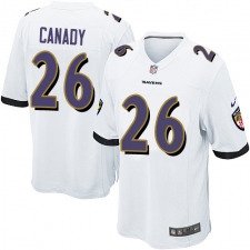 Men's Nike Baltimore Ravens #26 Maurice Canady Game White NFL Jersey
